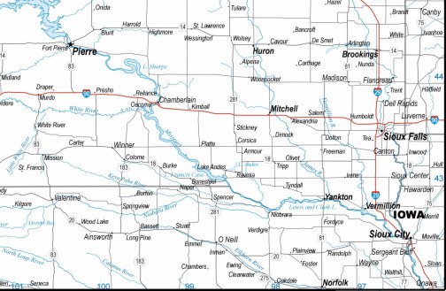South Dakota Road Map Printable